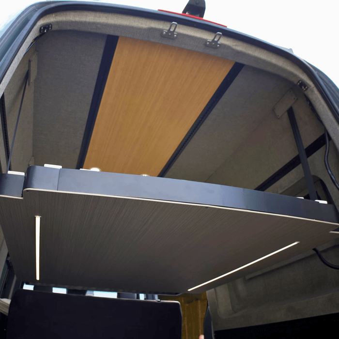 EXPANDABLE BED FOR CAMPER VANS — ELECTRIC LIFT & SLIDE SYSTEM