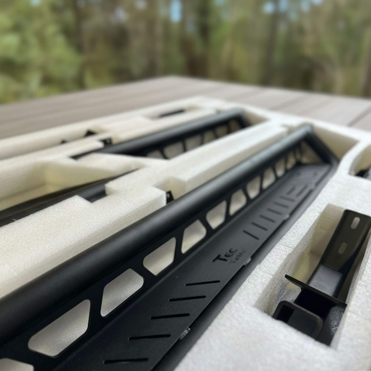 Full view of 3-piece running board kit installed on Sprinter van for practical and stylish access.