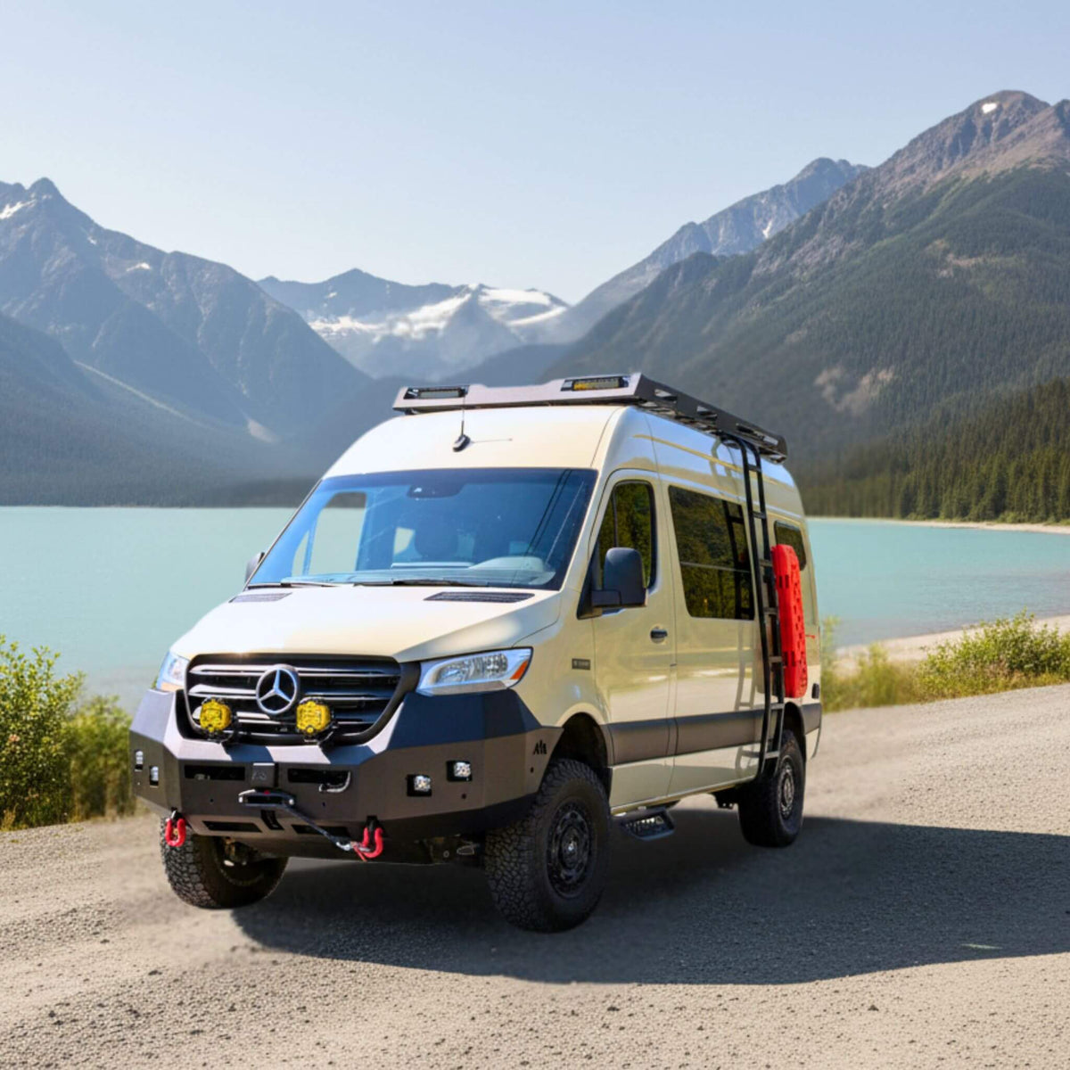 Mounting brackets for Sprinter running boards, designed for secure and easy installation.