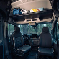 TRANSIT (2015+) 130″/148″/148″ EXT | HEADLINER SHELF & CURTAIN RAIL | WITH FACTORY OVERHEAD CUBBY