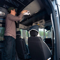 TRANSIT (2015+) 130″/148″/148″ EXT | HEADLINER SHELF & CURTAIN RAIL | WITH FACTORY OVERHEAD CUBBY