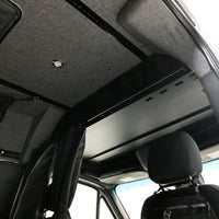 TRANSIT (2015+) 130″/148″/148″ EXT | HEADLINER SHELF & CURTAIN RAIL | WITH FACTORY OVERHEAD CUBBY
