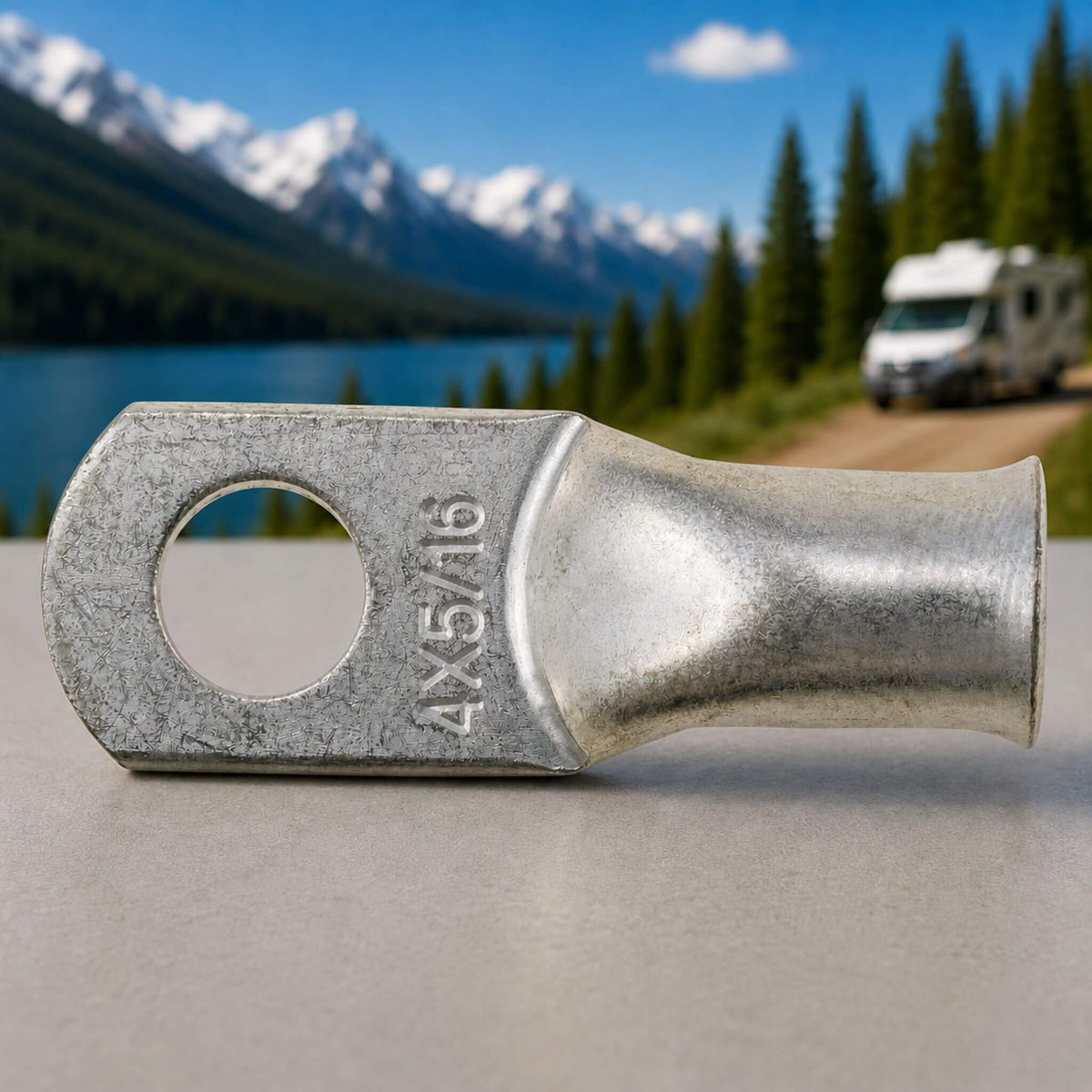 #4 AWG CABLE LUG — 5/16" RING