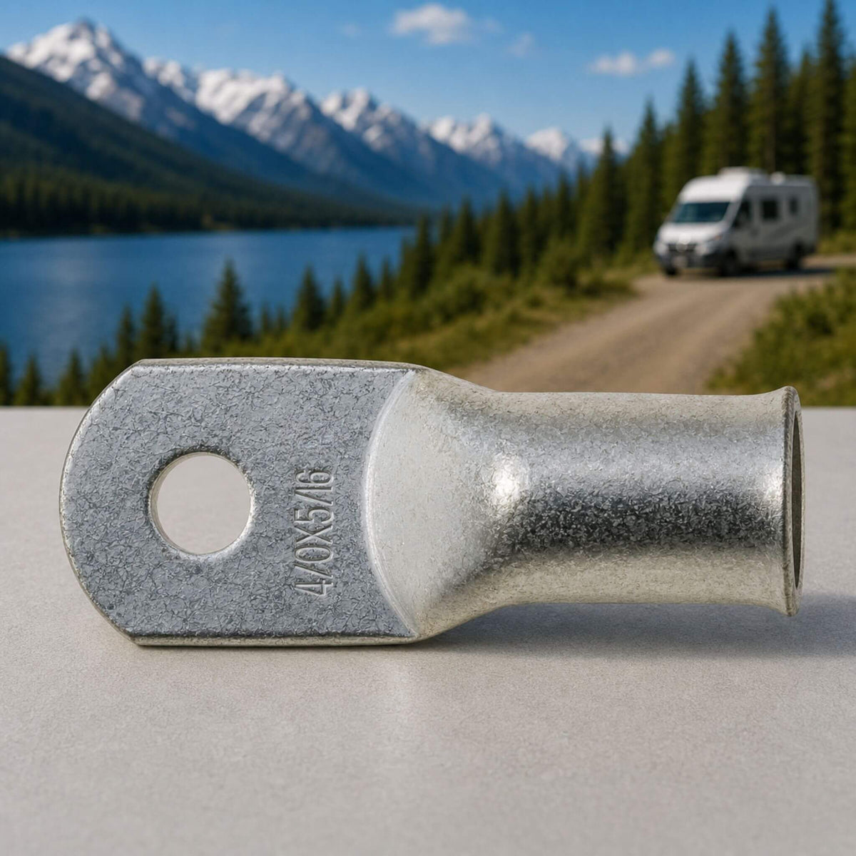 #4/0 AWG CABLE LUG — 5/16" RING