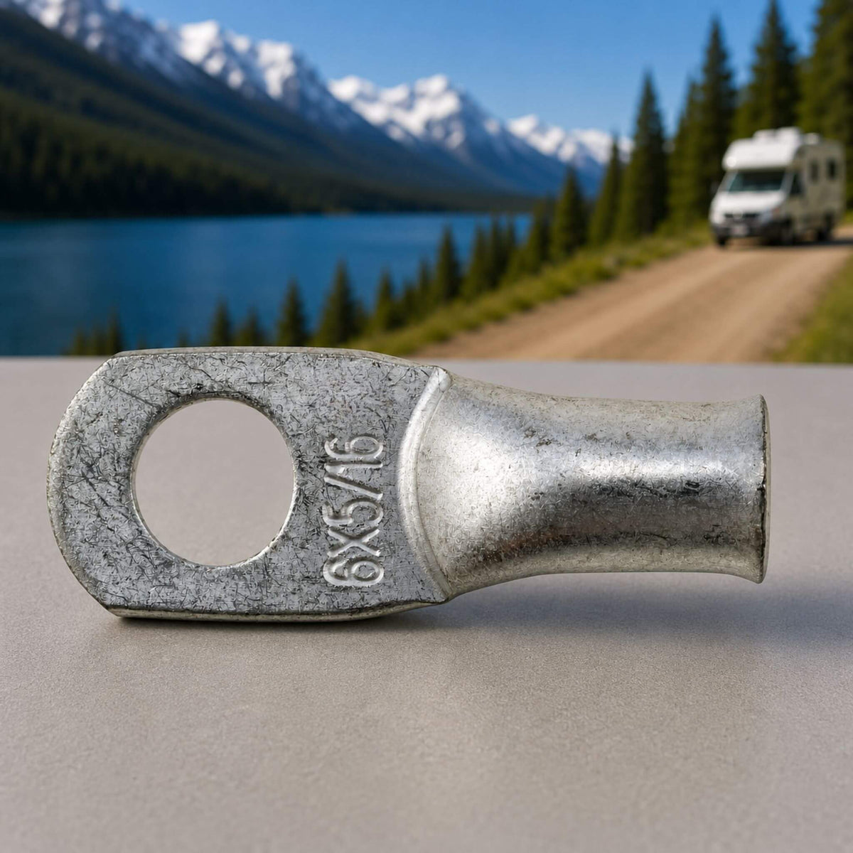 #6 AWG CABLE LUG — 5/16" RING