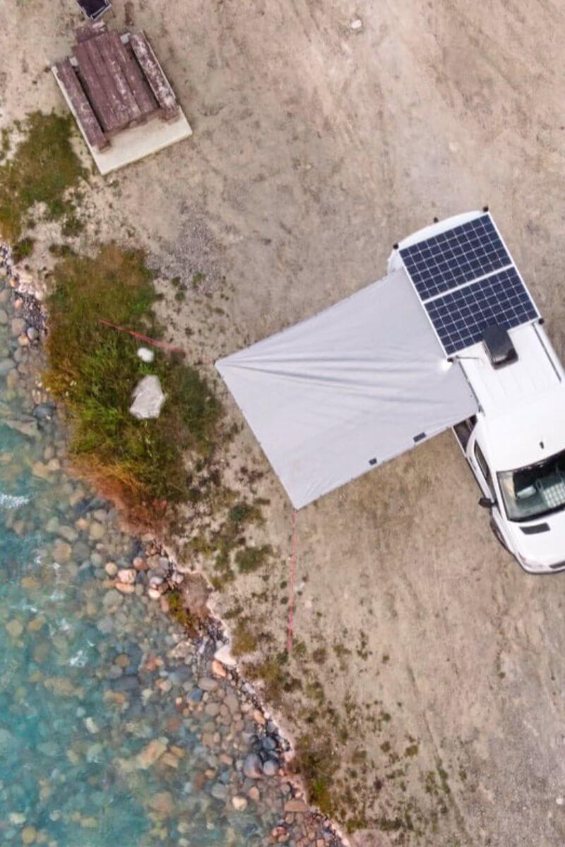 Lonavity Van touring Canada Vanlife parked by the water in Columbia-Shuswap, British Columbia