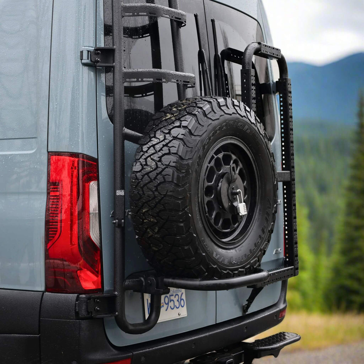 Sprinter Rear Door Ladder & Spare Tire Carrier — 2-in-1 Design (2019 ...