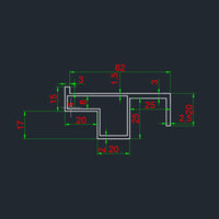 Smooth, durable finish on aluminum corner profile for van conversion cabinets.