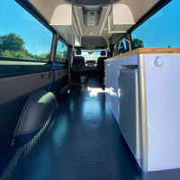 High-quality aluminum corner extrusion for van conversion cabinets.