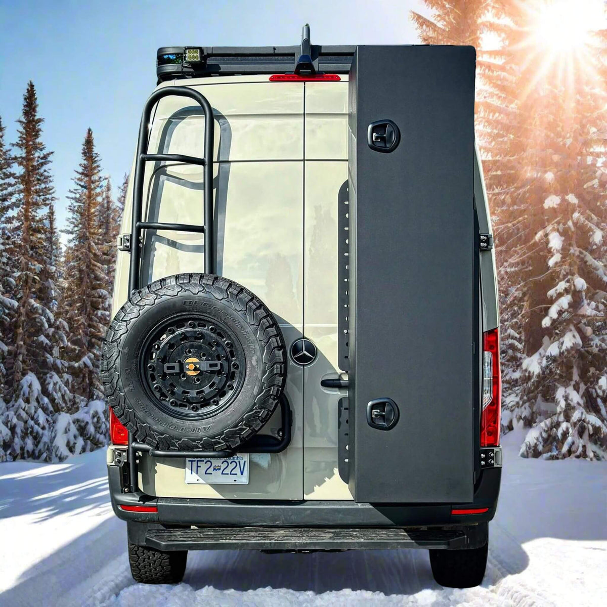 Trenta aluminum box for exterior gear storage on an RV
