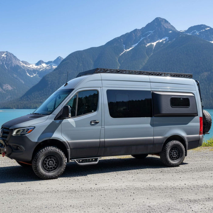 OEM-style awning window for camper vans offering ventilation and privacy