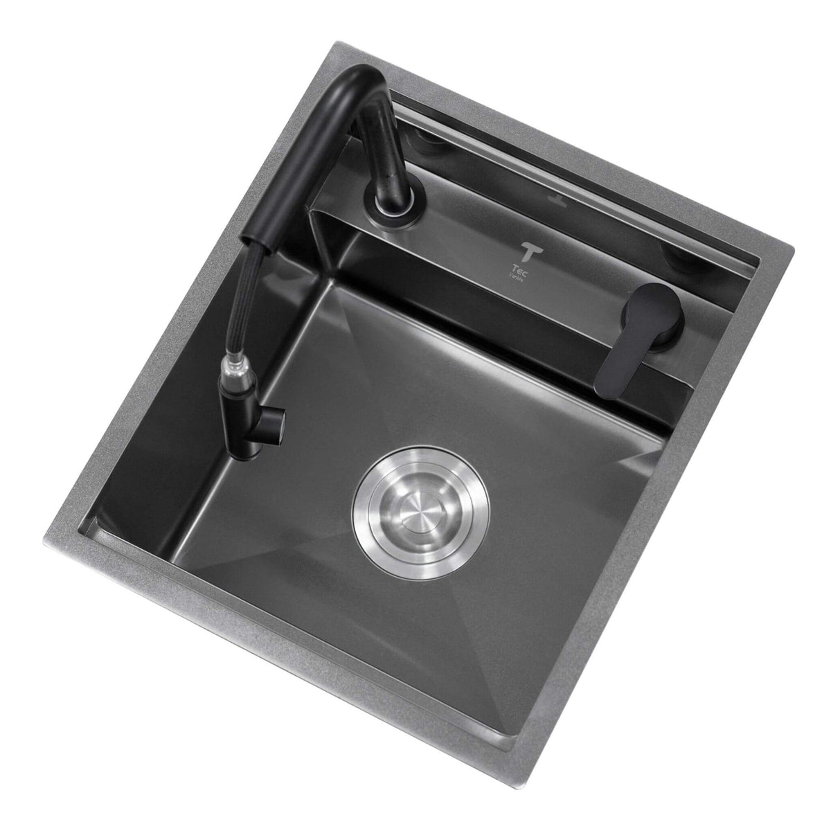 BLACK STAINLESS STEEL NANOTECH SINK WITH HIDEAWAY FAUCET - Lonavity