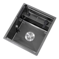BLACK STAINLESS STEEL NANOTECH SINK WITH HIDEAWAY FAUCET - Lonavity