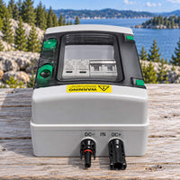 DC breaker and surge protector quick connect for off-grid power and professional electrical installation