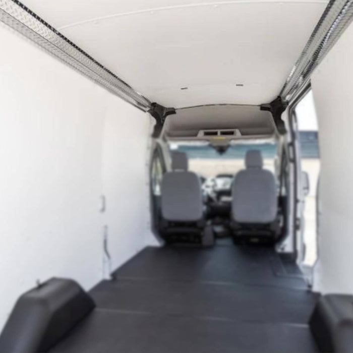 Duratherm ceiling liner kit finishing a Ford Transit campervan interior