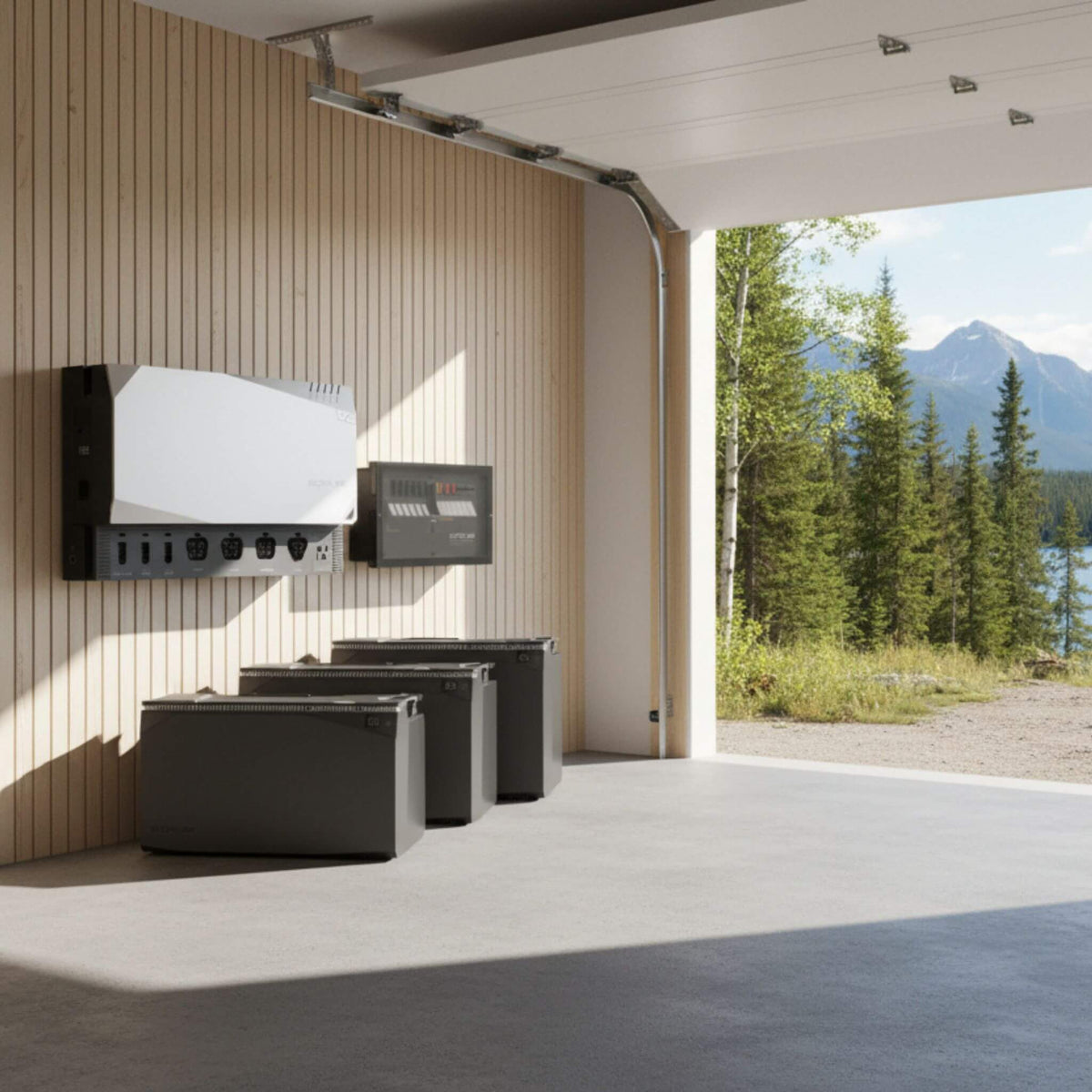 EcoFlow 15kWh battery bank setup with clean wiring and secure mounting