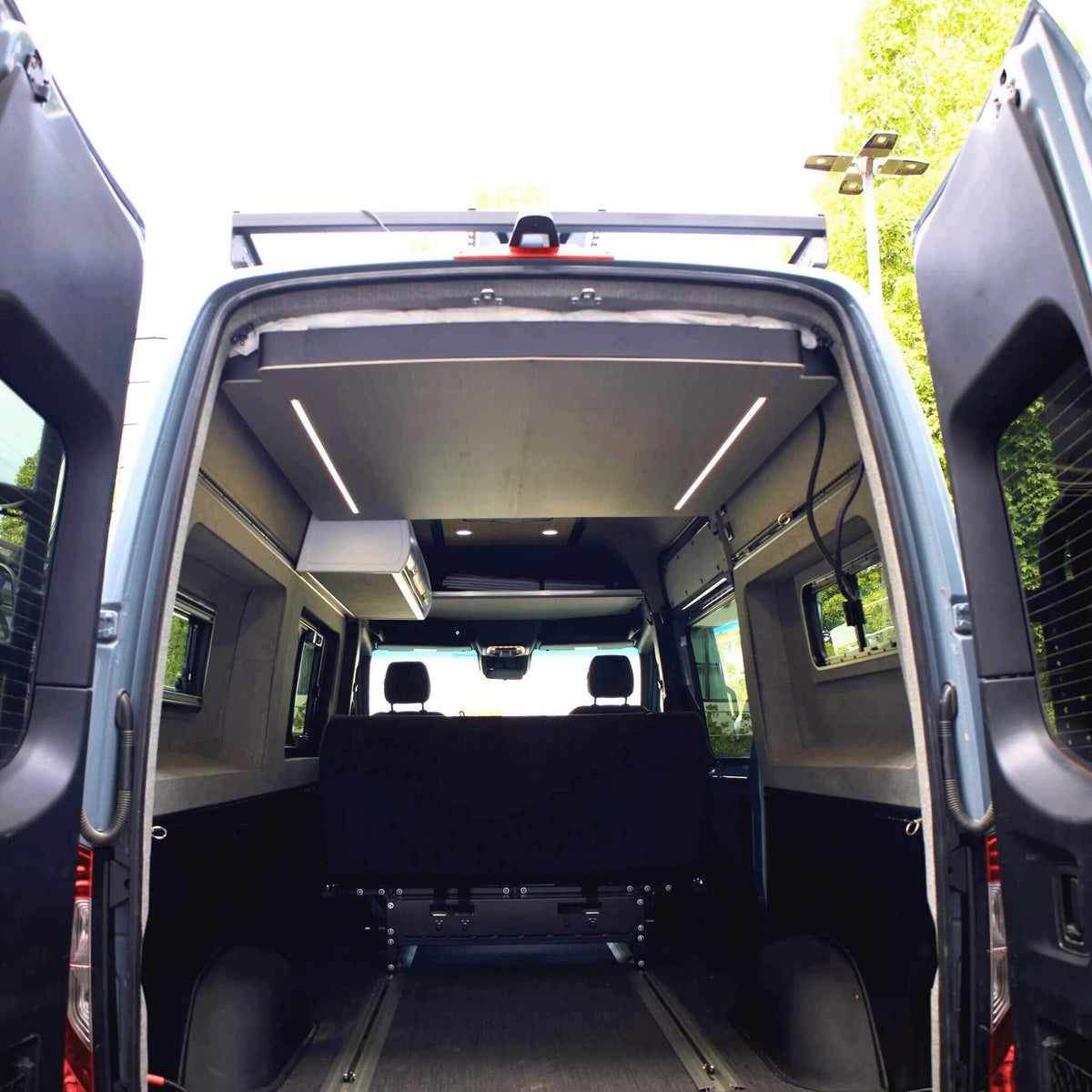 Expandable electric bed for RV and motorhome conversions