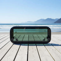 Van side window dual pane 300 x 700 mm glass outer acrylic inner