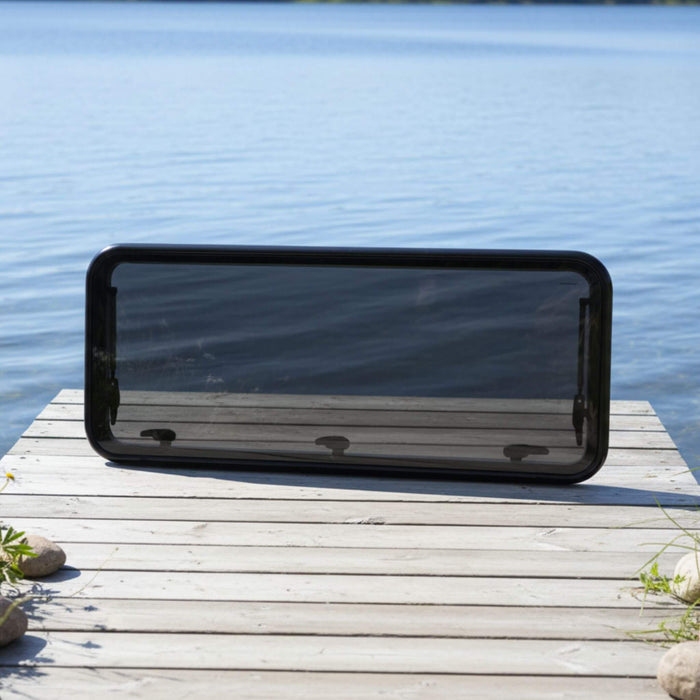 Flat Window 300x500 mm / 11.81"x19.69" with low-profile design for van conversions, letting in natural light and fresh airflow for cozy road trip adventures