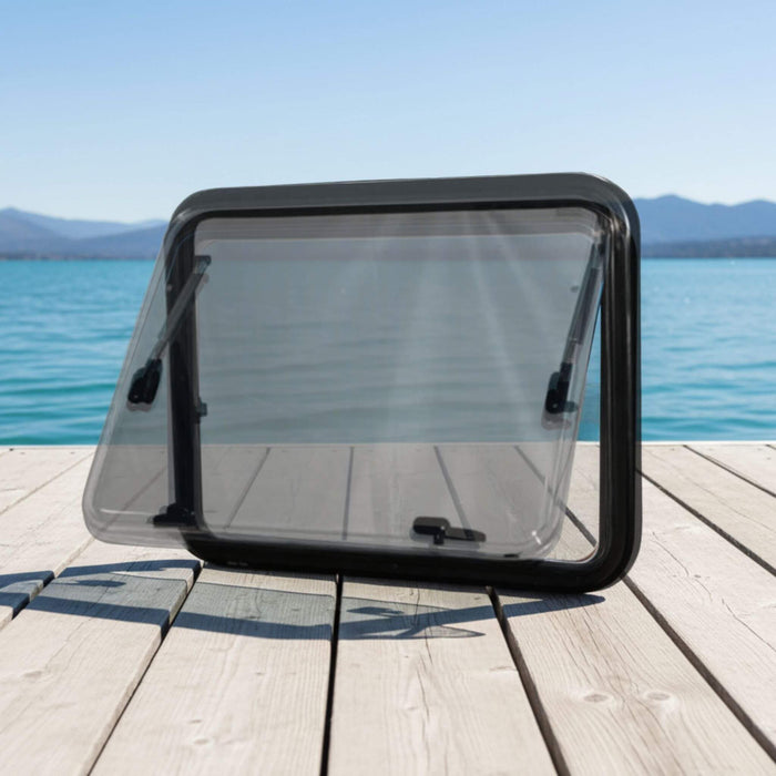 Flat awning-style window 500 MM × 300 MM bringing fresh morning air and a gentle breeze into your van life adventures