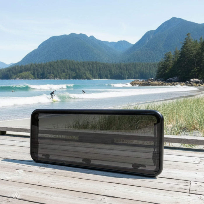 Flat profile camper van window 550x900 mm designed for van conversion builds with a clean exterior look and durable aluminum frame