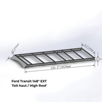 Modular roof rack for Ford Transit commercial vehicles and fleets