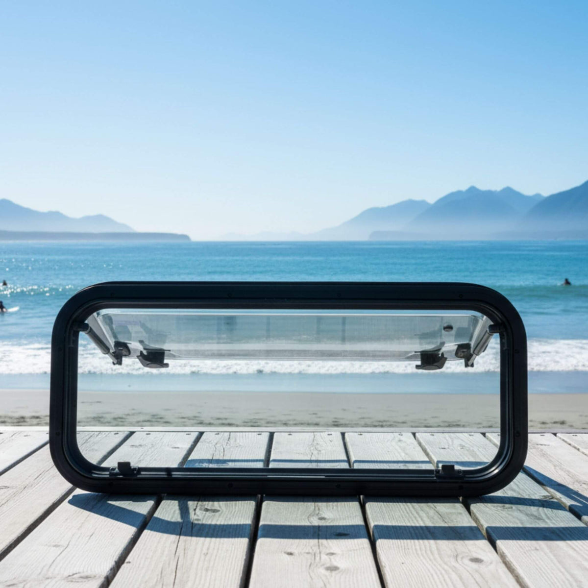 Van conversion window 27.56 x 11.81 inch dual pane glass acrylic