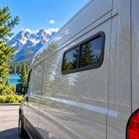 Bunk window with insect screen for professional van builders and vehicle upfitters