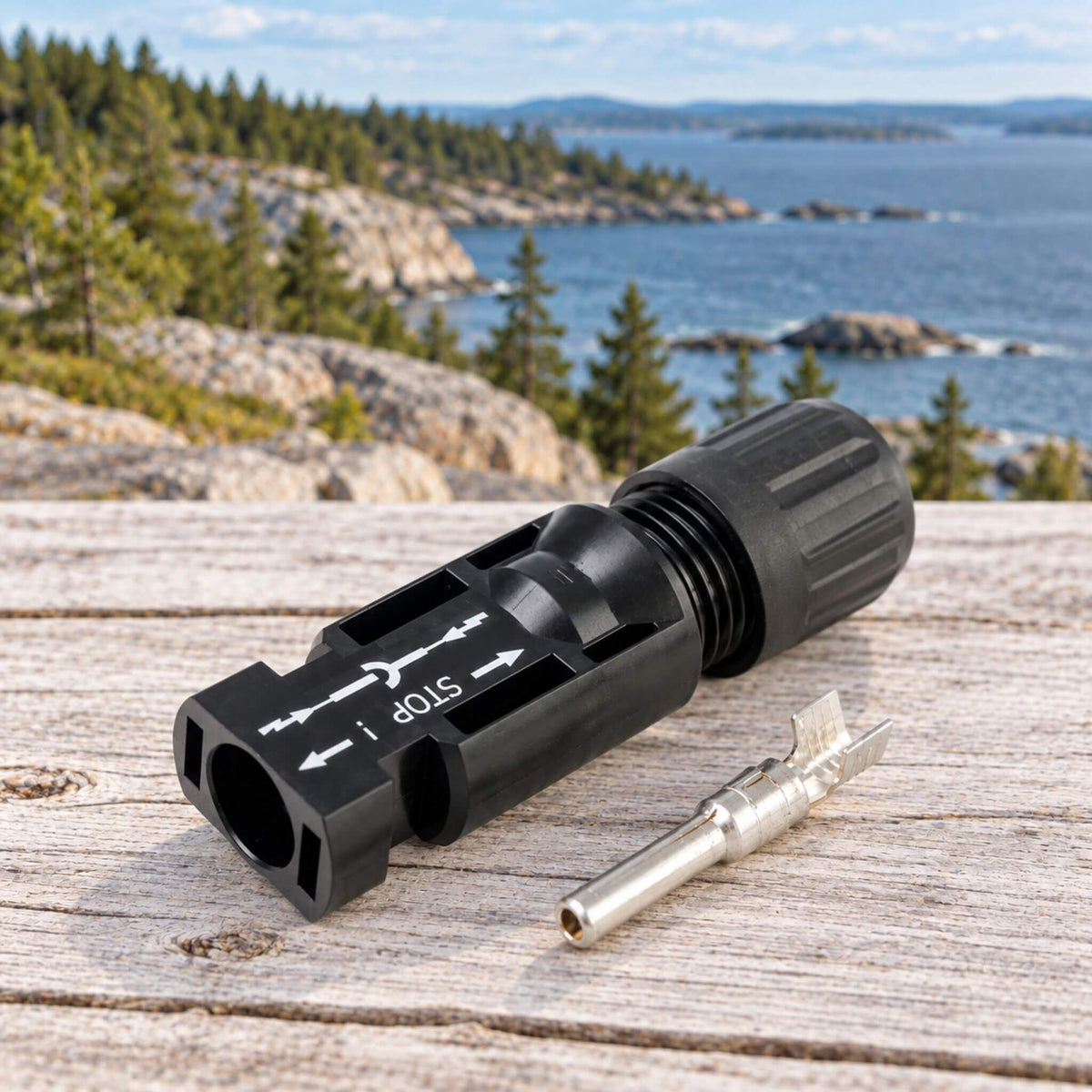 MC4 compatible female connector for solar panel connections in campervan electrical systems