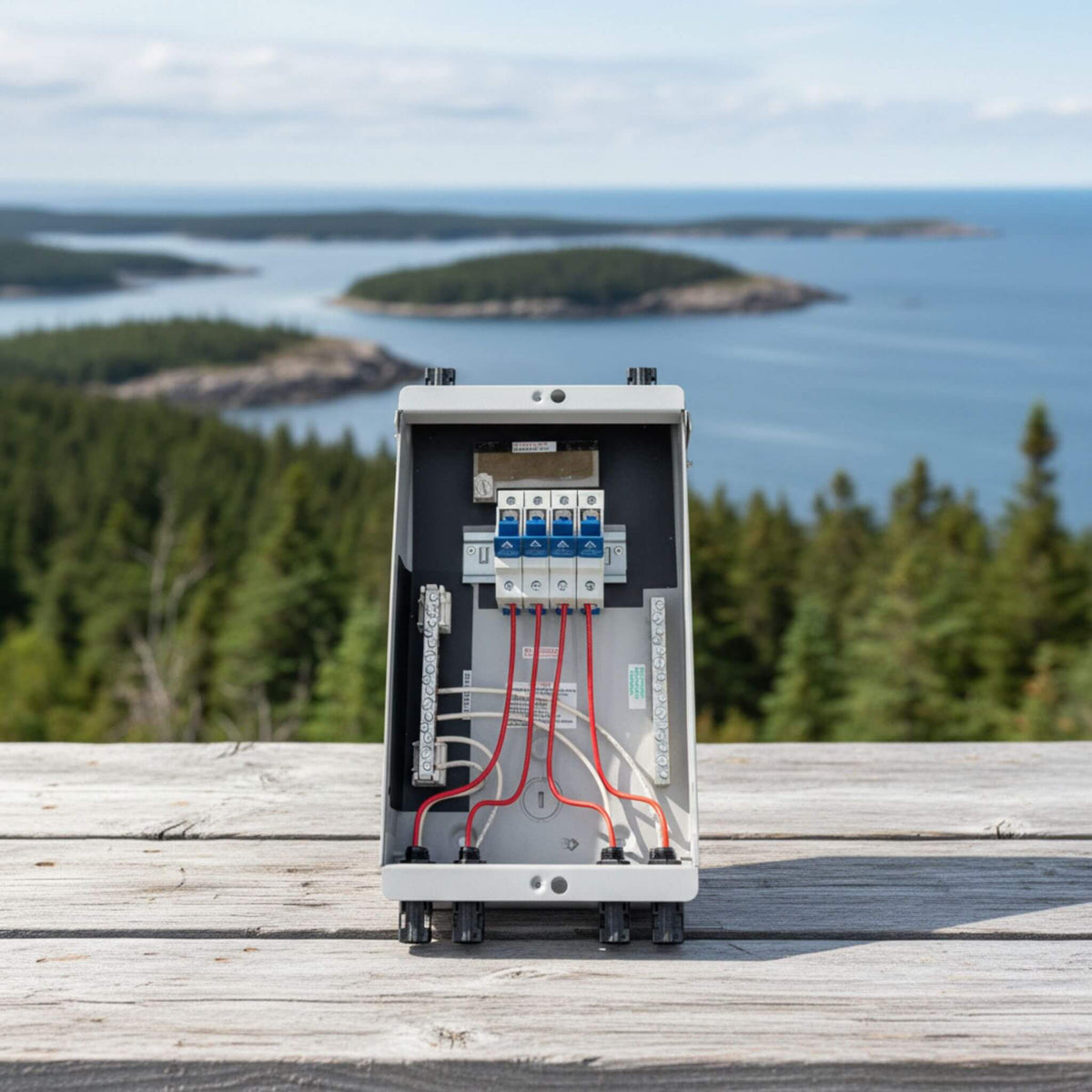 MNPV4-MC4 DC combiner box for renewable energy systems, designed to consolidate solar panel strings while maintaining safe and efficient power distribution.