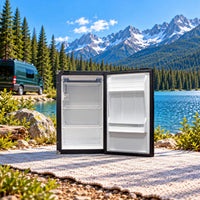 Nova Kool R3100 12V refrigerator with freezer compartment for RVs and motorhomes.