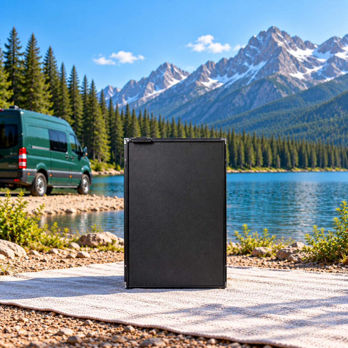 Nova Kool R3800 DC 12V refrigerator designed for van conversions, campervans and mobile living.