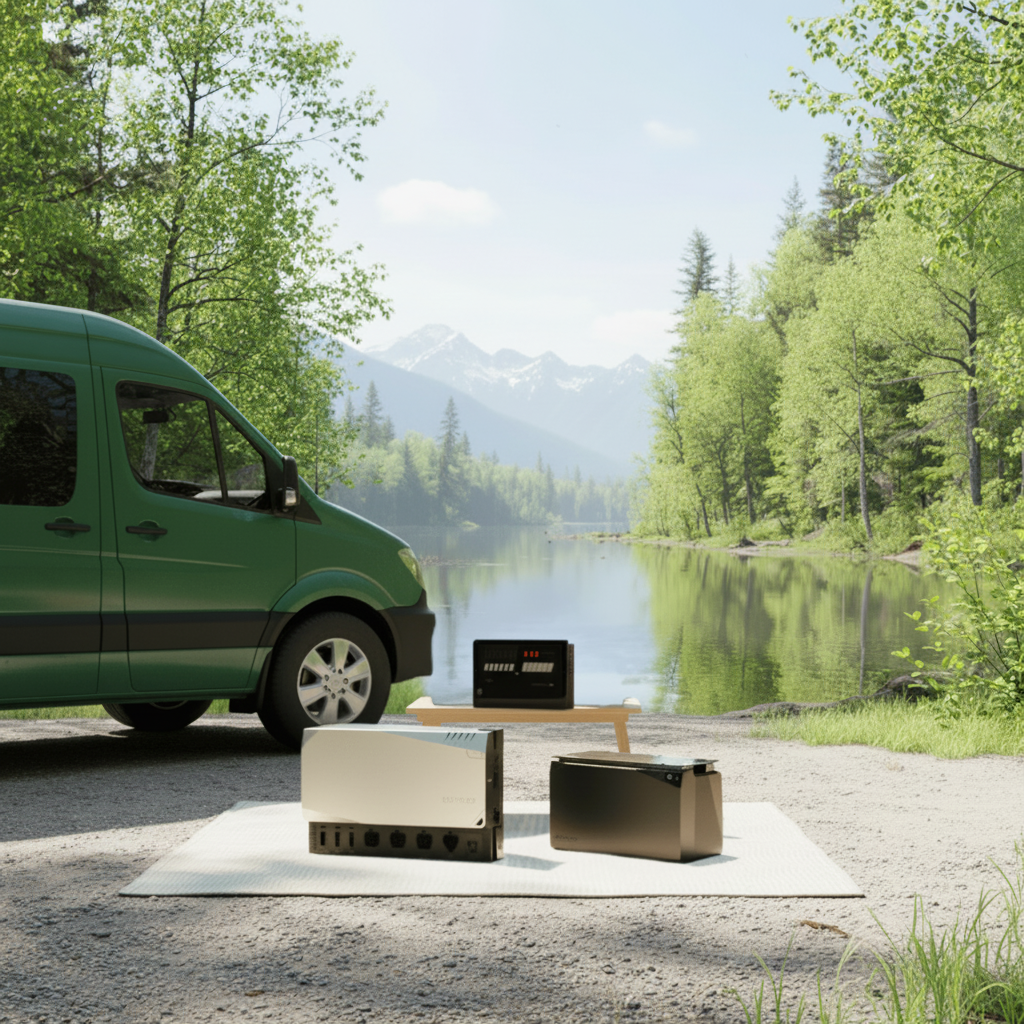 EcoFlow compact power system integrated into a custom van build for reliable off-grid use