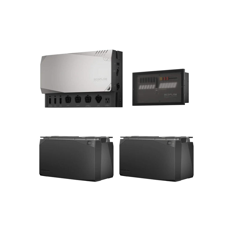 EcoFlow Prepared Power Kit bundle including power hub, batteries, cable pack and AC DC distribution panel