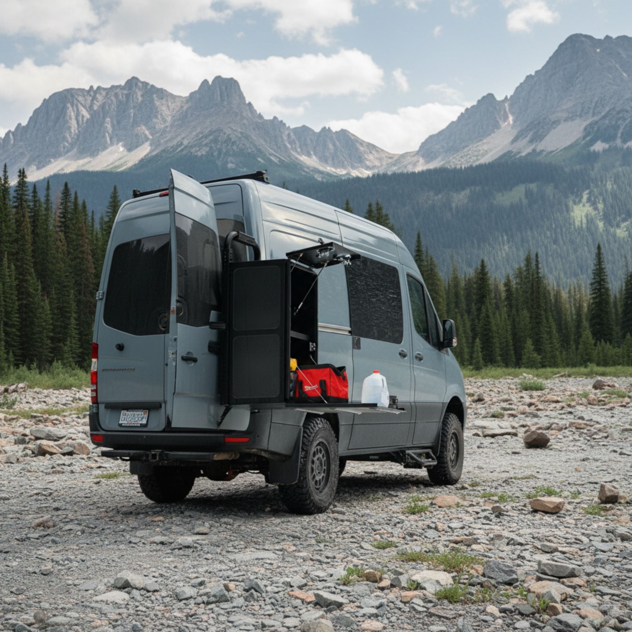 Sprinter Rear Passenger Door Aluminum Gear Rack, No Drill System – Lonavity