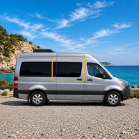 Fixed window for the passenger sliding door of 2007+ Sprinter 144 and 170 inch campervans