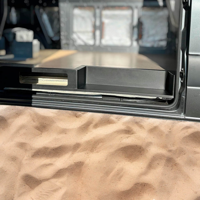 Sliding door storage step for 2019+ Mercedes-Benz Sprinter van conversions
