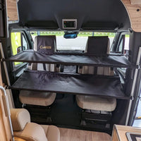 Twin bunk bed system for RV and motorhome conversions