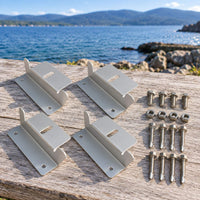 Universal silver Z bracket roof mounting system for solar panel mounting in vanlife applications