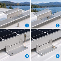 Universal Z bracket solar panel roof mounting system installation guide for van conversion