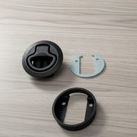 Black dual-spring cabinet lock for vans, provides secure and reliable storage for all your gear.