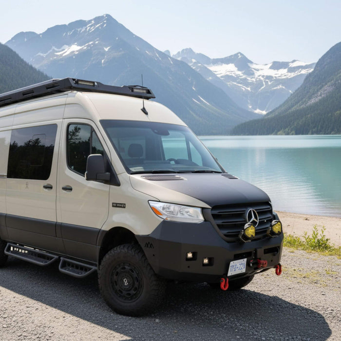 Sprinter flush mount sliding side window with bug screen for camper van conversions 2008+