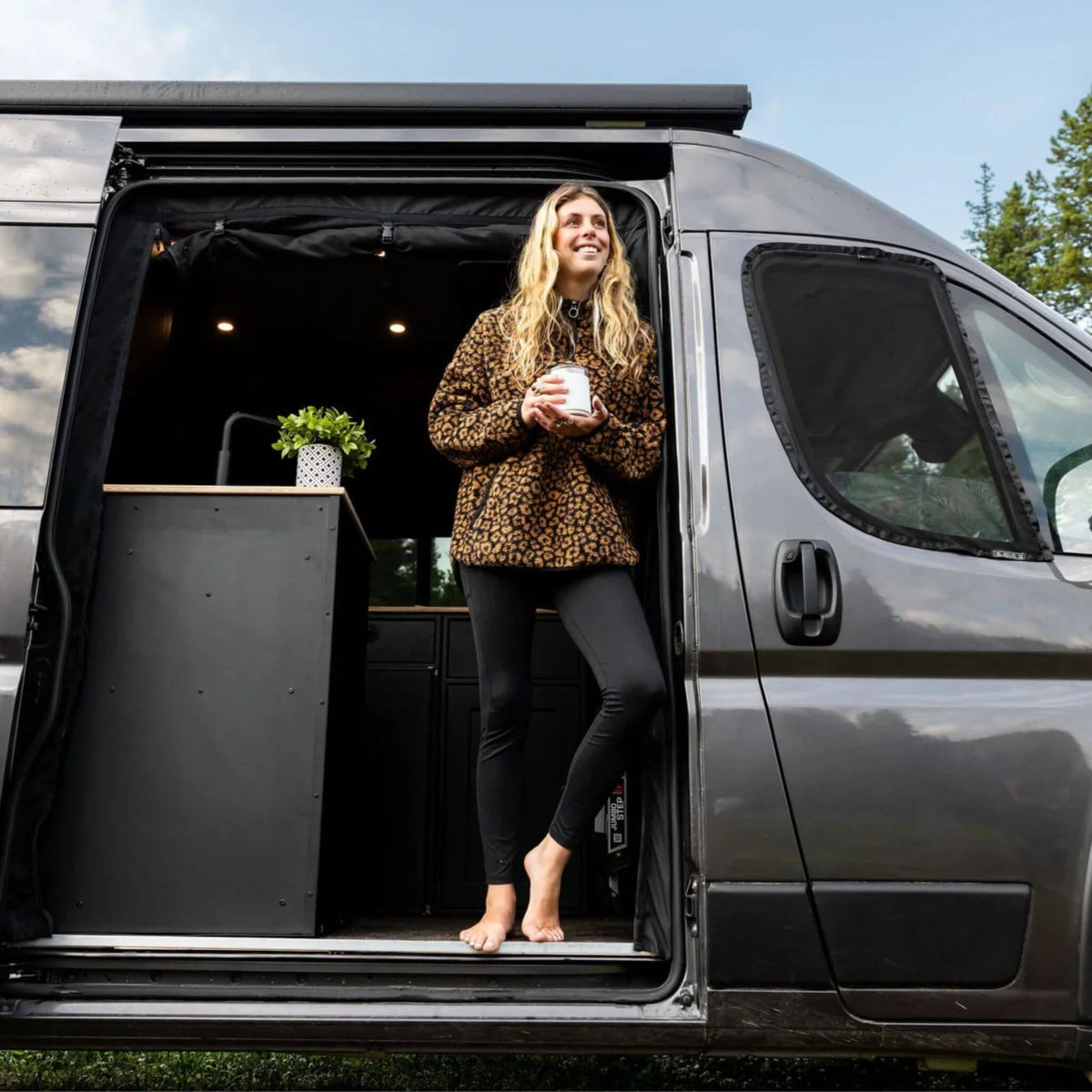 VanEssential front door bug screens for Ram ProMaster camper vans and vanlife.