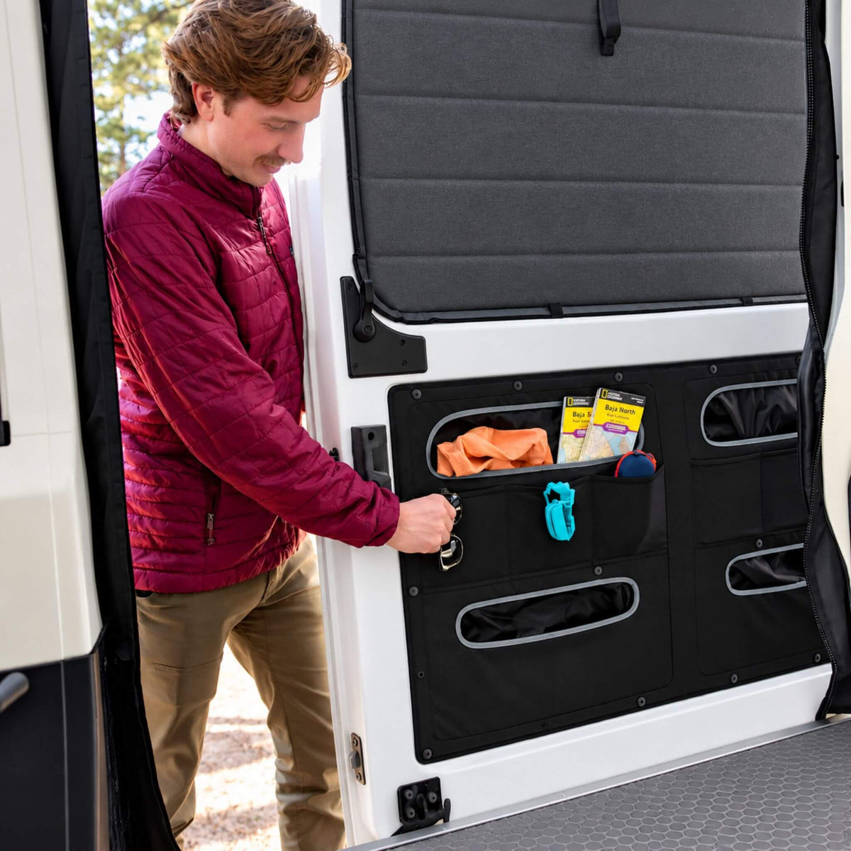 VanEssential Ram ProMaster sliding door storage panel, professional installation in Gatineau.