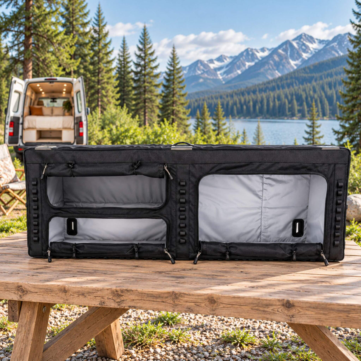 Armoire de rangement supérieure VanEssential 48 po offrant 186 L de rangement en hauteur pour van aménagée.