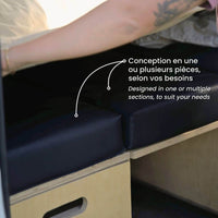 Custom-size mattress made to fit van bed platforms and maximize sleeping space in campervans.