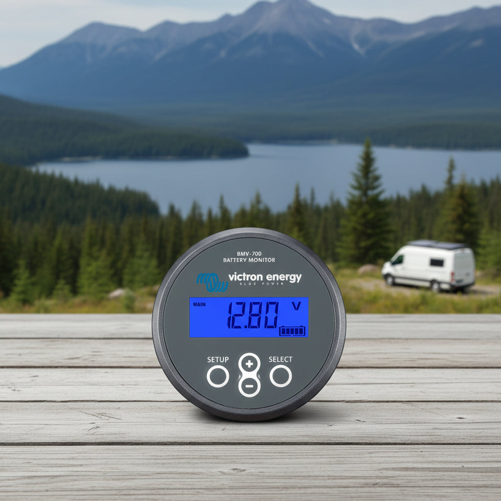 Victron Energy BMV-700 — moniteur de batterie de face avec écran ACL bleu