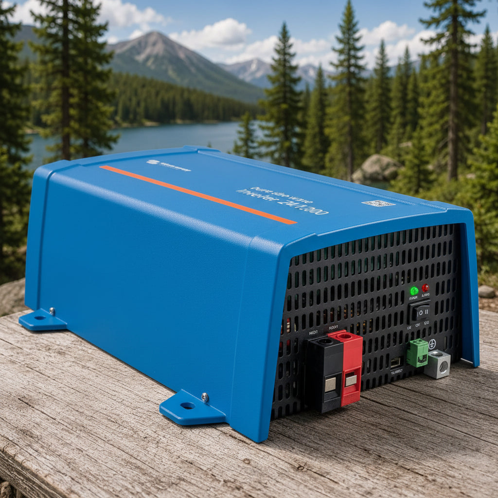 Victron Energy Phoenix Inverter 24/1200 with DC terminals and VE.Direct connection for vanlife, camper van and off-grid electrical systems.