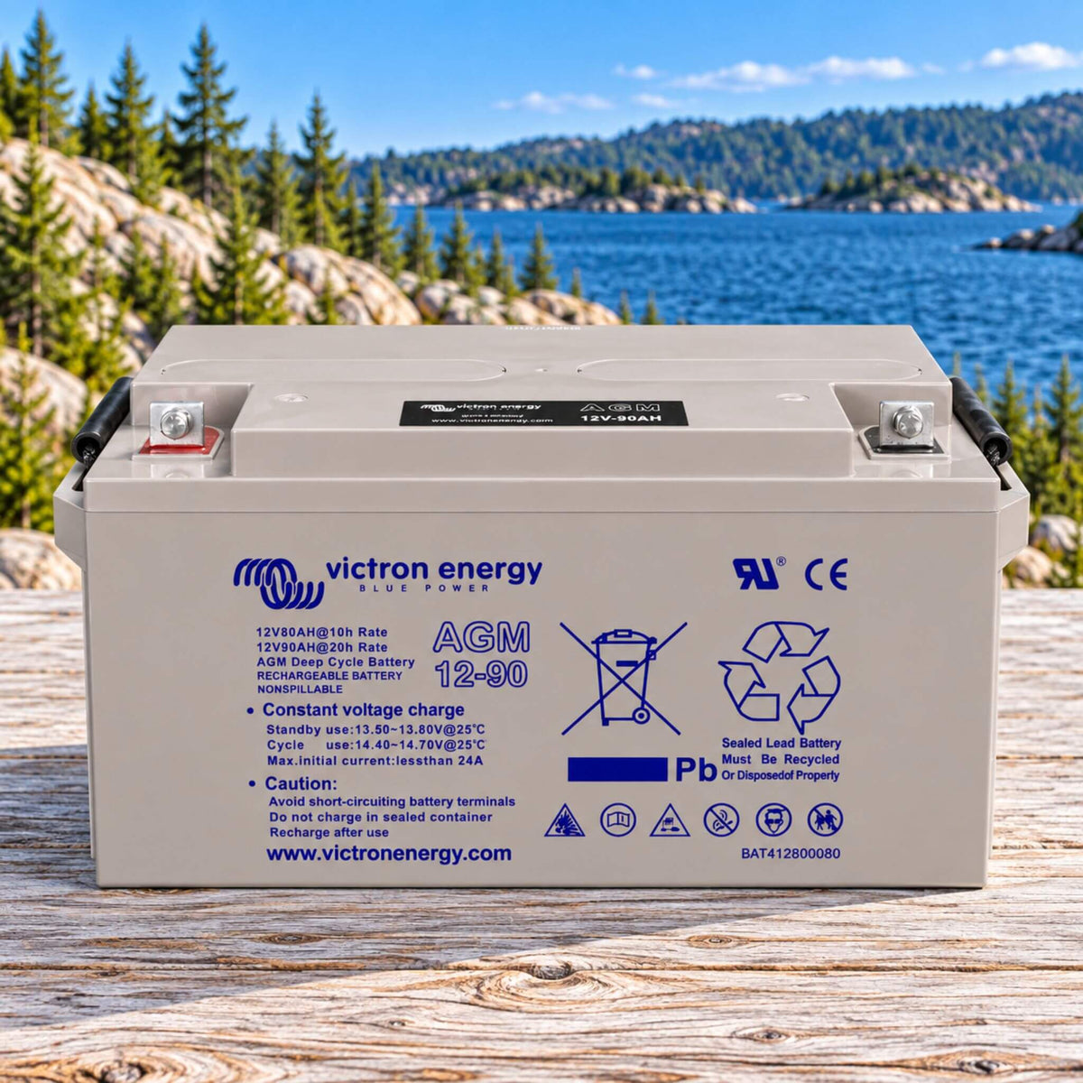 Victron AGM Deep Cycle 12V 90Ah battery for van conversion and auxiliary battery systems