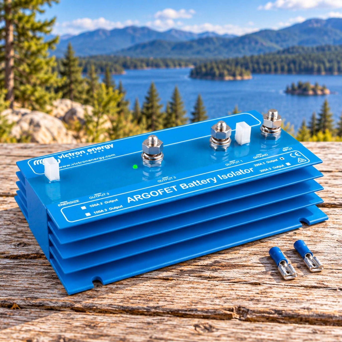 Isolateur de batterie Victron Argofet 200 A à 2 sorties pour VR, vans et véhicules utilitaires